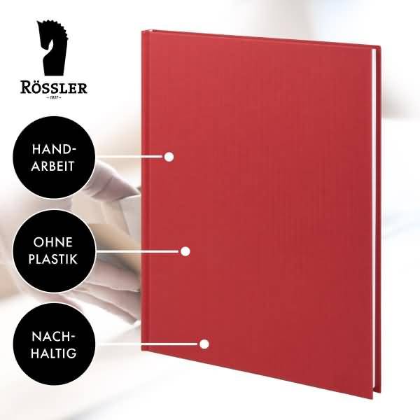 Notizbuch gebunden A4 96 Blatt rot