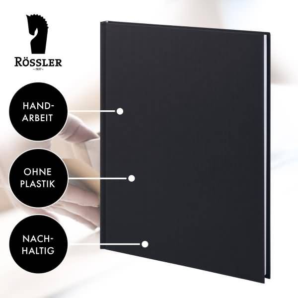 Notizbuch gebunden A4 96 Blatt schwarz