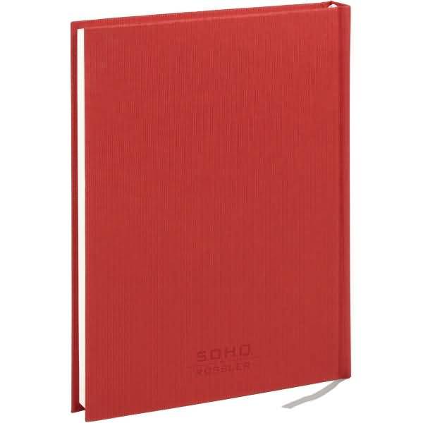 Notizbuch gebunden A5 96 Blatt dotted grid offwhite rot