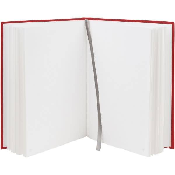 Notizbuch gebunden A5 96 Blatt dotted grid offwhite rot