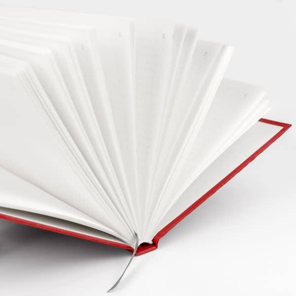 Notizbuch gebunden A5 96 Blatt dotted grid offwhite rot