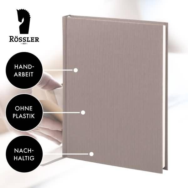 Notizbuch gebunden A5 96 Blatt dotted grid offwhite taupe