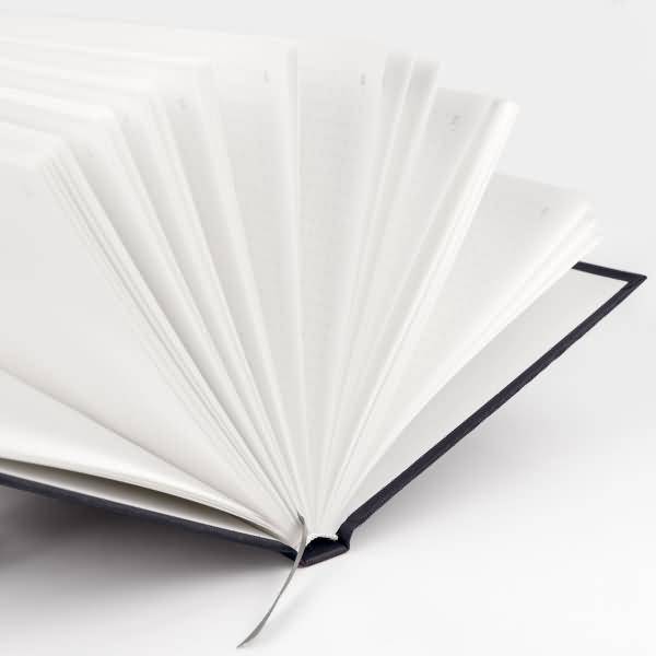 Notizbuch gebunden A5 96 Blatt dotted grid offwhite schwarz