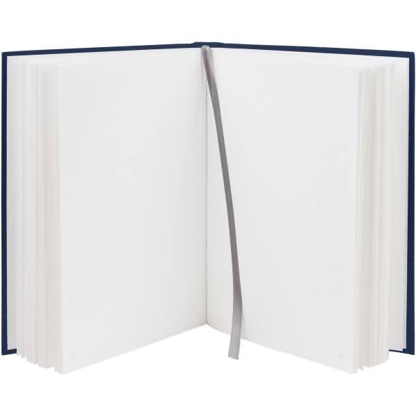 Notizbuch gebunden A5 96 Blatt dotted grid offwhite Navy