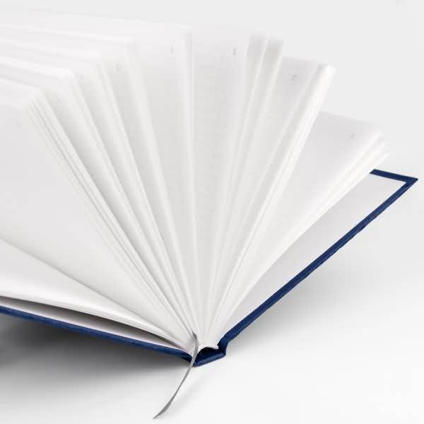 Notizbuch gebunden A5 96 Blatt dotted grid offwhite Navy