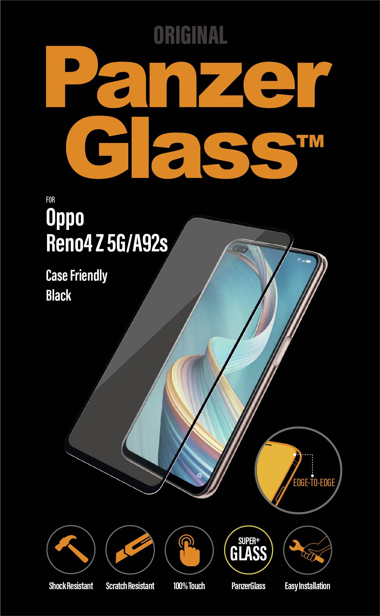PanzerGlass Oppo Reno4 Z 5G CF Curved Edges, black