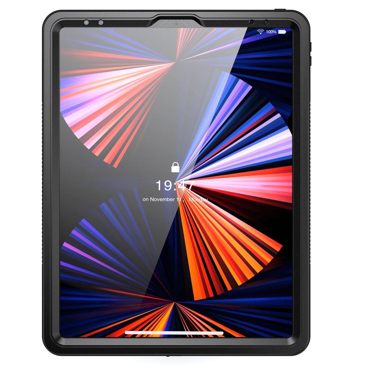 RedPepper Shockproof Wasserfeste Schutzhülle Case Cover für Apple iPad Pro 12.9 2021 Schwarz