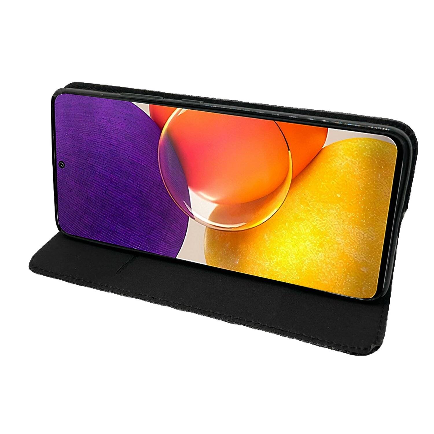 Buch Tasche "Smart" kompatibel mit SAMSUNG GALAXY A82 (A826S) Handy Hülle Etui Brieftasche Schutzhülle mit Standfunktion, Kartenfach Schwarz