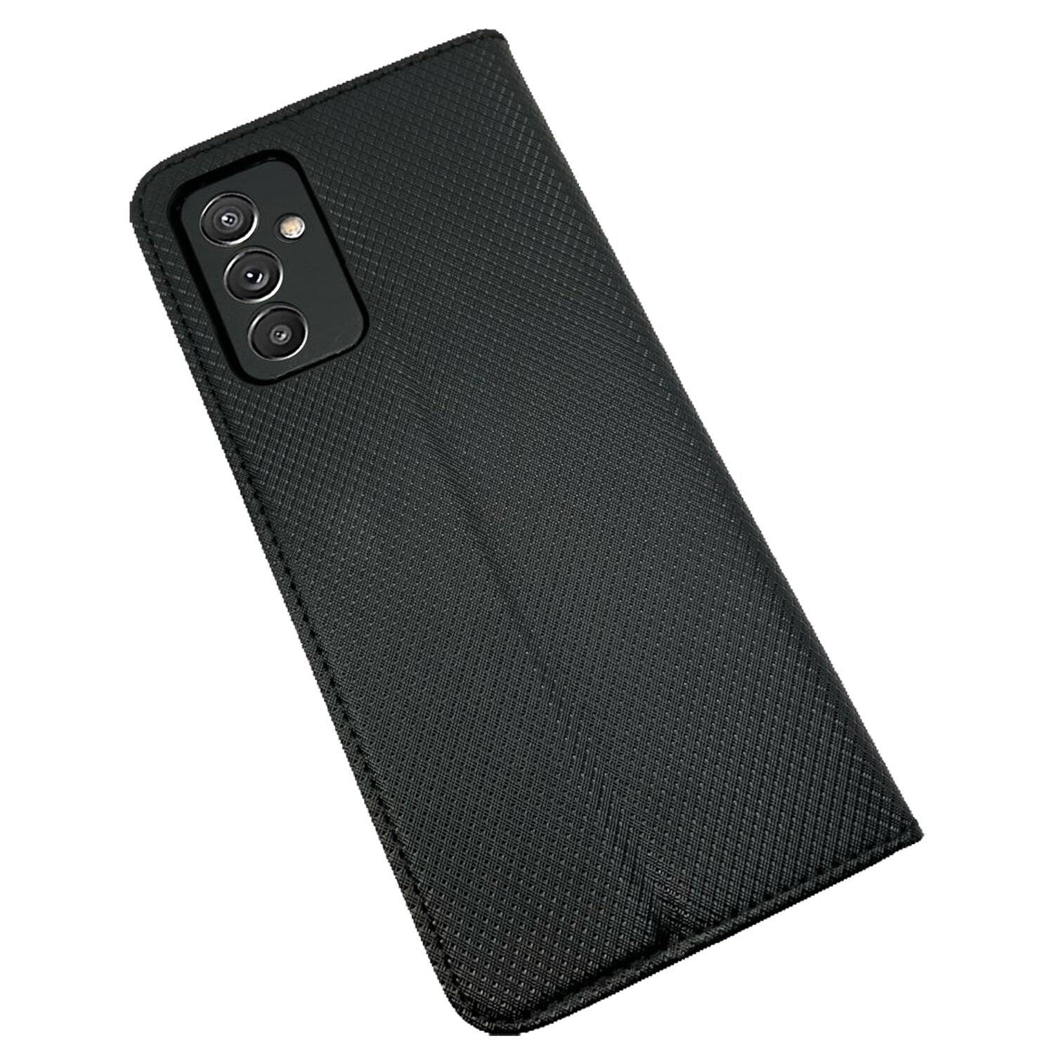 Buch Tasche "Smart" kompatibel mit SAMSUNG GALAXY A82 (A826S) Handy Hülle Etui Brieftasche Schutzhülle mit Standfunktion, Kartenfach Schwarz