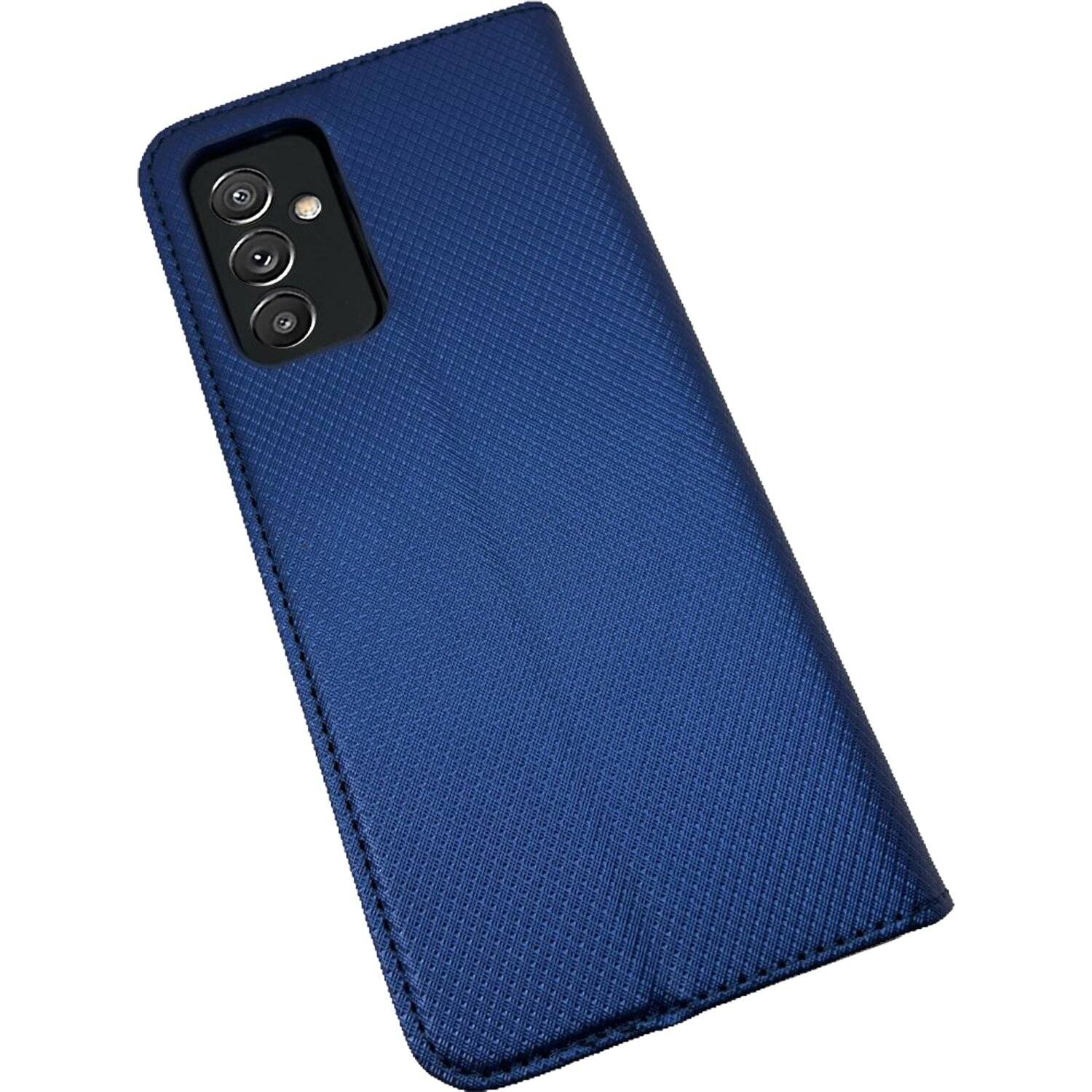 Buch Tasche "Smart" kompatibel mit SAMSUNG GALAXY A82 (A826S) Handy Hülle Etui Brieftasche Schutzhülle mit Standfunktion, Kartenfach Blau
