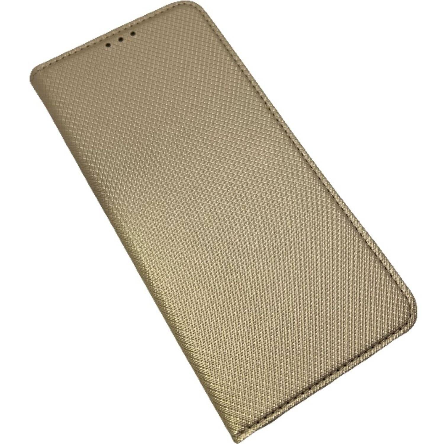 Buch Tasche "Smart" kompatibel mit SAMSUNG GALAXY A82 (A826S) Handy Hülle Etui Brieftasche Schutzhülle mit Standfunktion, Kartenfach Gold
