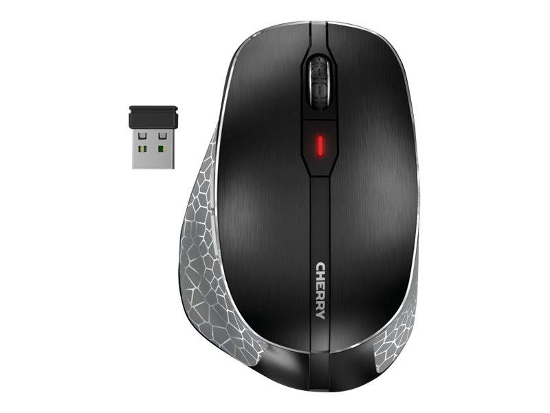 CHERRY MW 8C ERGO - Maus - ergonomisch - optisch - 6 Tasten - kabellos - 2.4 GHz, Bluetooth 4.0 - kabelloser Empfänger (