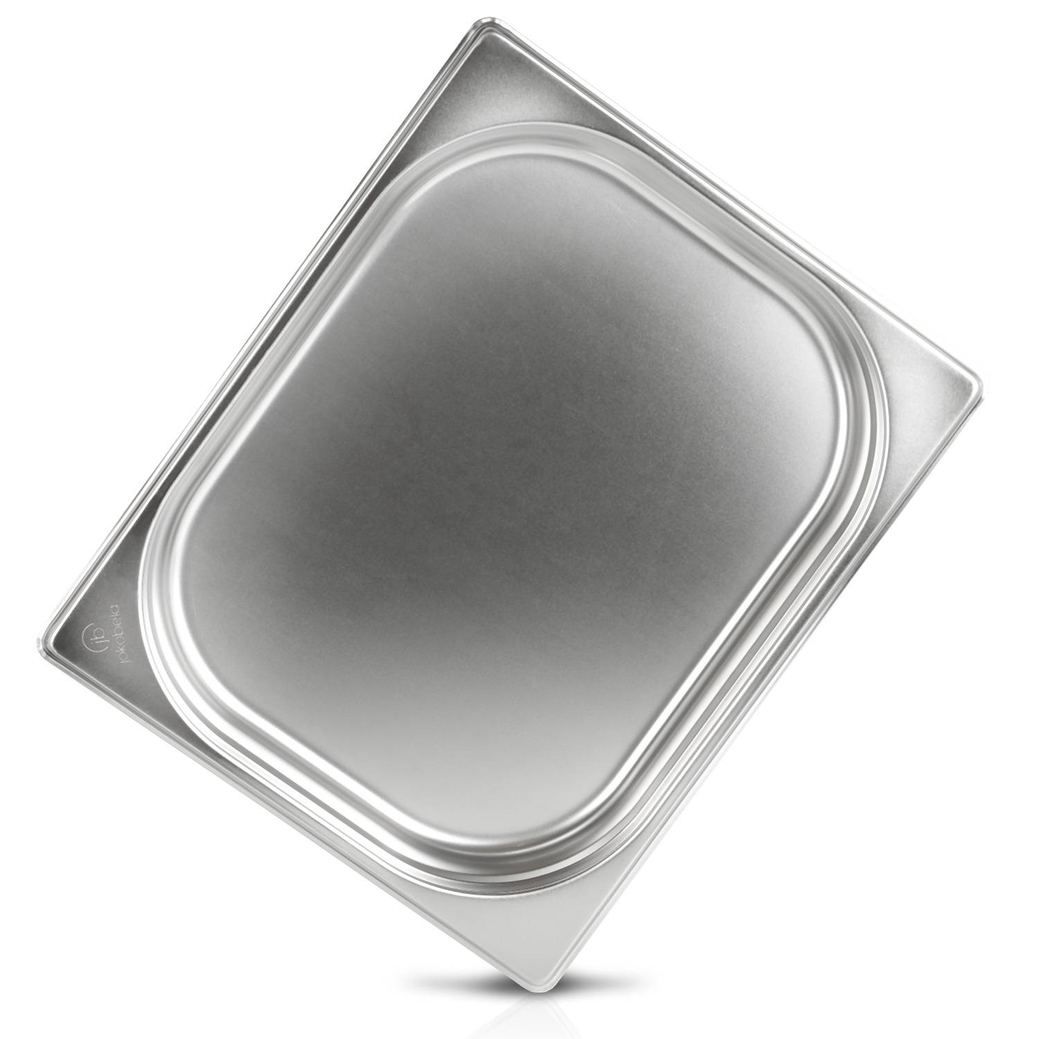 jokobela GN-Behälter 1/2 40 mm aus Premium-Edelstahl (2,3 L Fassungsvermögen) Maße: 325x265×40 mm - (0,6 mm dick)