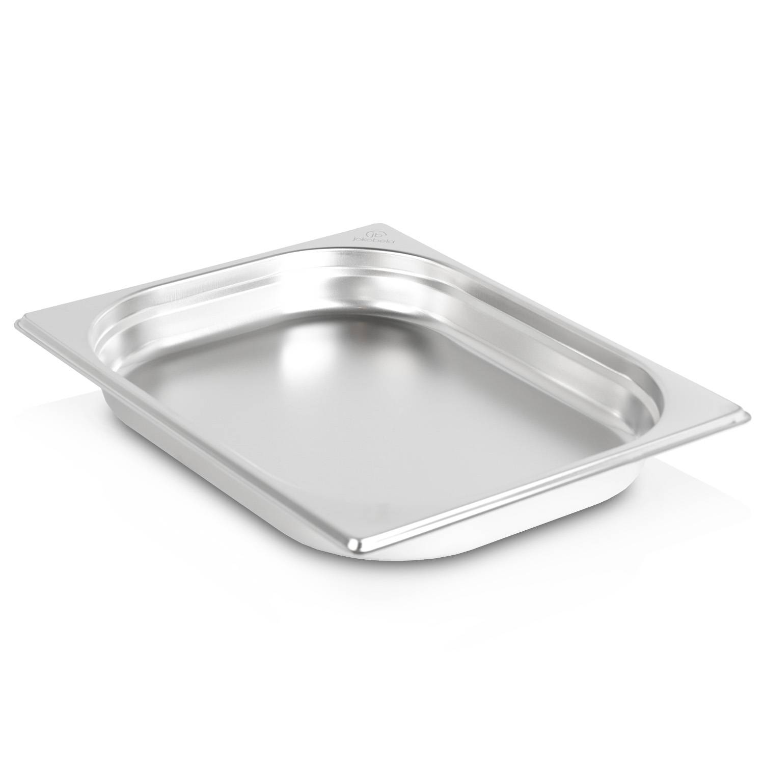 jokobela GN-Behälter 1/2 40 mm aus Premium-Edelstahl (2,3 L Fassungsvermögen) Maße: 325x265×40 mm - (0,6 mm dick)