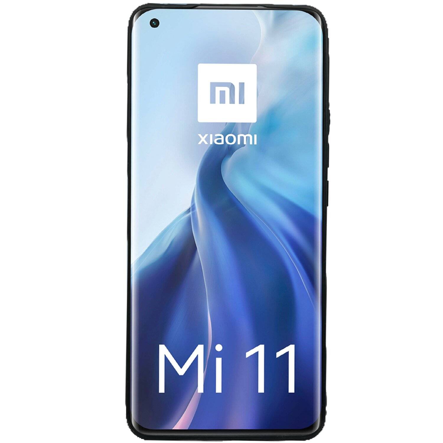 Silikon Hülle Carbon kompatibel mit XIAOMI MI 11 Case TPU Soft Handyhülle Cover Schutzhülle Schwarz