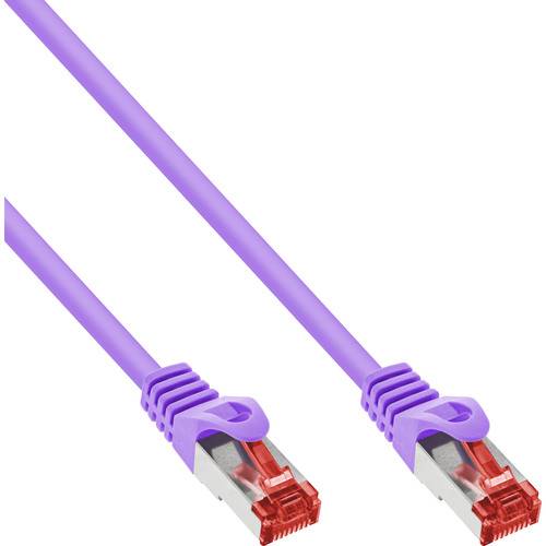 InLine® Patchkabel, S/FTP (PiMf), Cat.6, 250MHz, PVC, Kupfer, purple, 0,25m Kabel Patchkabel RJ45