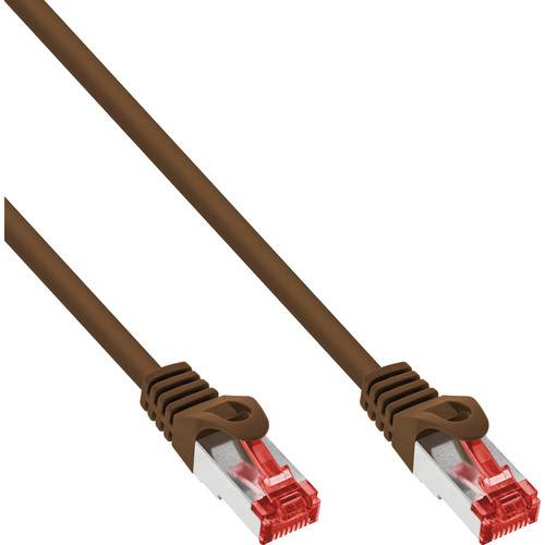InLine® Patchkabel, S/FTP (PiMf), Cat.6, 250MHz, PVC, Kupfer, braun, 25m Kabel Patchkabel RJ45