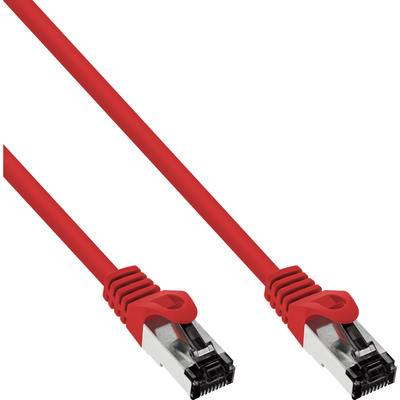 InLine® Patchkabel, S/FTP (PiMf), Cat.8.1, 2000MHz, halogenfrei, rot, 0,25m Kabel Patchkabel RJ45