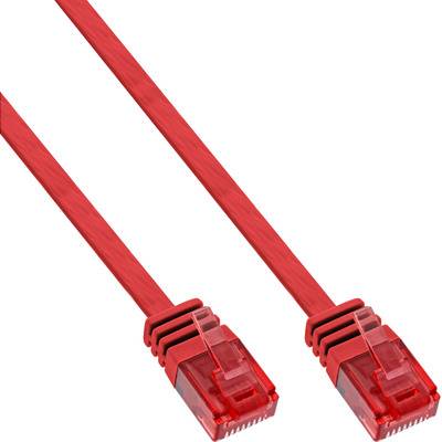 InLine® Patchkabel flach, U/UTP, Cat.6, rot, 3m Kabel RJ45 Cat.6