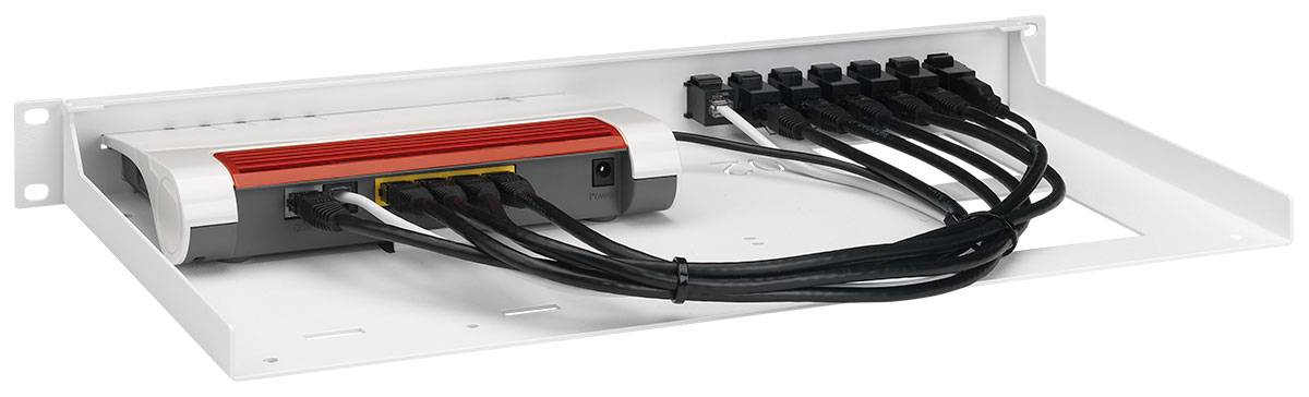 Rackmount.IT RM-FB-T2, Montageset, Weiß, 1.3U/2U, AVM Fritz!Box 7530, 482 mm, 217 mm