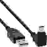 InLine® USB 2.0 Mini-Kabel, Stecker A an Mini-B (5pol.) oben abgewinkelt 90°, schwarz, 1m Kabel