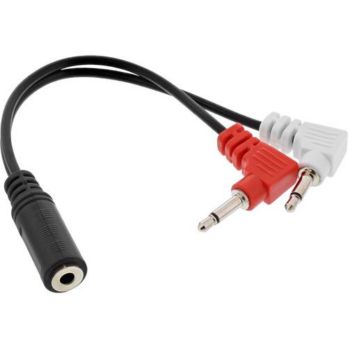 InLine® Audio Kopfhörer Flugzeug-Adapterkab., 2x 3,5mm ST / BU 3pol, 0,15m Kabel Audio- / diverse