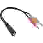 InLine® Audio Headset Adapterkabel, 2x 3,5mm Klinke Stecker an Buchse 4pol. CTIA, 0,15m Kabel zu Y-