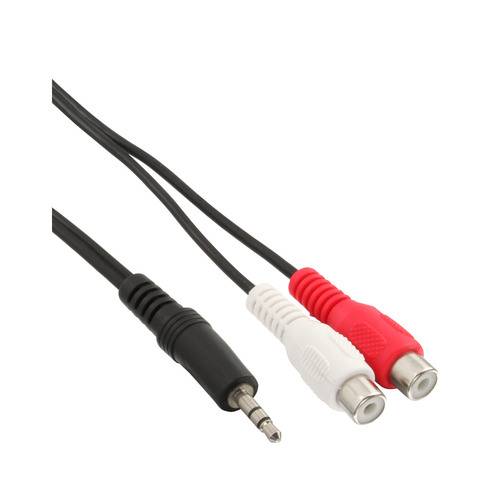 InLine® Cinch/Klinke Kabel, 2x Cinch Buchse an 3,5mm Klinke Stecker, 3m Kabel Audio- / Videokabel &