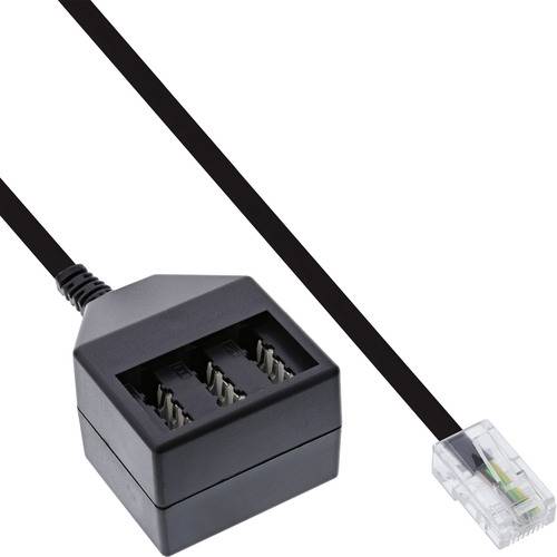 InLine® TAE Adapterkabel, RJ45 Stecker auf TAE NFN Dose, 20cm Kabel Telefon- und WLAN-Kabel TAE