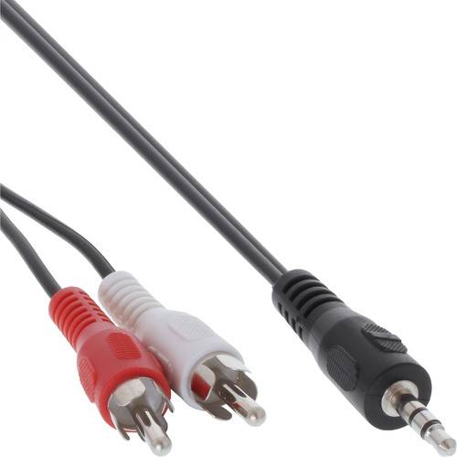 InLine® Cinch/Klinke Kabel, 2x Cinch Stecker an 3,5mm Klinke Stecker, 0,5m Kabel Audio- / diverse &
