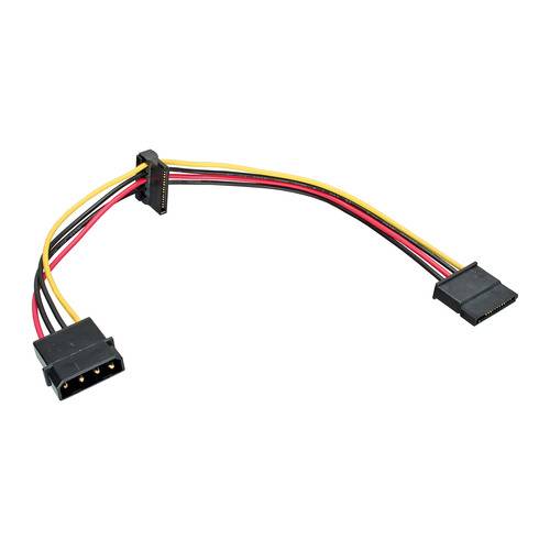 Adapterkabel von Vier-Pin-Molex zu SATA-Stromversorgung, das Konnektivitätsoptionen von älteren Stromversorgungen zu modernen SATA-Geräten zeigt.