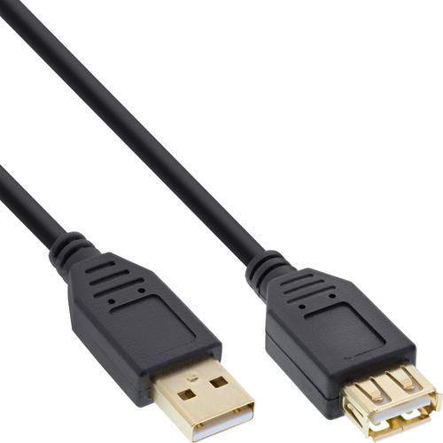 Ein USB-Verlängerungskabel mit einem Stecker auf der einen Seite und einer Buchse auf der anderen Seite, das zur Verlängerung von USB-Verbindungen verwendet wird.