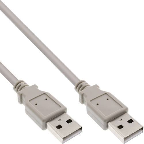 Zwei graue USB-Kabel mit flachen, rechteckigen Steckverbindern nebeneinander angeordnet.