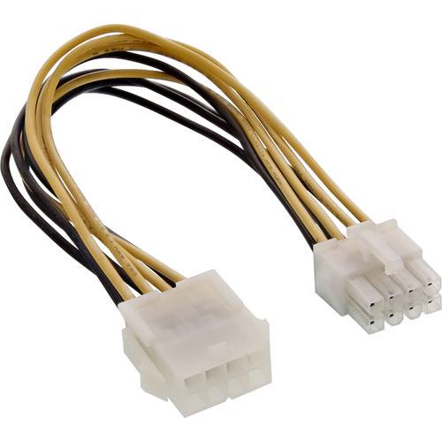Zwei 4-polige Molex-Stecker an gelben und schwarzen Drähten befestigt, verwendet für interne Stromversorgungsverbindungen des Computers.
