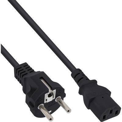 InLine® Netzkabel, Schutzkontakt gerade auf Kaltgerätestecker C13, 0,3m, schwarz Kabel Stromkabel