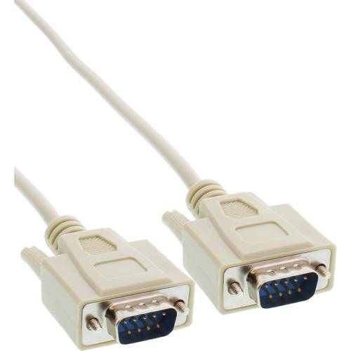 Ein beiges VGA-Kabel mit zwei Steckern, von denen jeder 15 Stifte in drei Reihen aufweist.