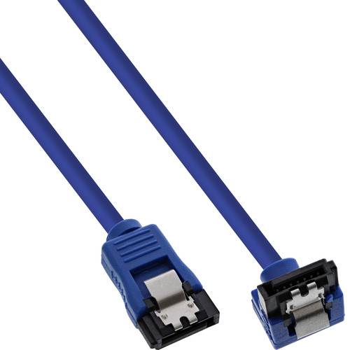 Ein blaues SAS-Kabel mit Standard-Steckverbindern an beiden Enden, das zum Verbinden von Speichersystemen mit Servern oder Datenübertragungssystemen verwendet wird.