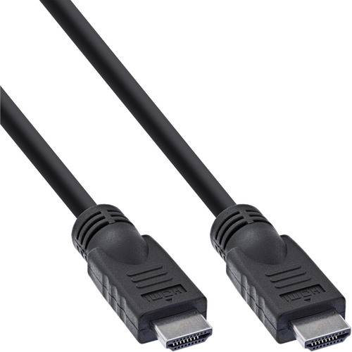 Zwei schwarze HDMI-Kabel mit schwarzen Steckverbindern auf weißem Hintergrund, die einen häufigen Typ eines Audio-/Videoanschlusskabels zeigen.
