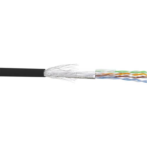 InLine® Patchkabel Cat.5e, schwarz, SF/UTP, AWG26, PVC, 100m Kabel Rohware/Meterware (flexible