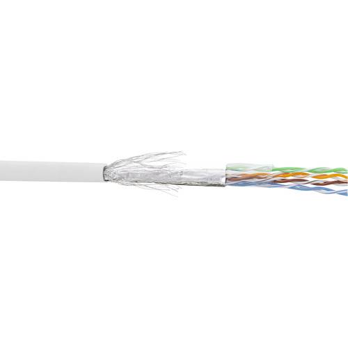 InLine® Patchkabel Cat.5e, weiß, SF/UTP, AWG26, PVC, 100m Kabel Rohware/Meterware (flexible Adern)