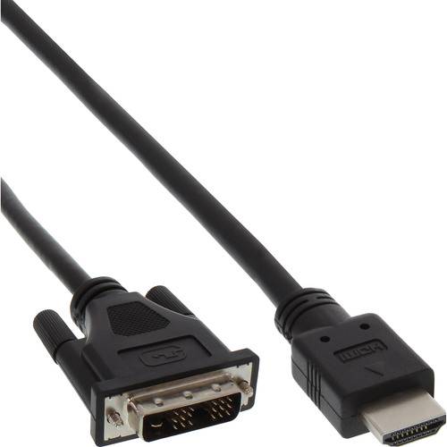 DVI-zu-HDMI-Kabel mit einem DVI-Anschluss auf der linken Seite und einem HDMI-Anschluss auf der rechten Seite, verwendet zum Verbinden digitaler Geräte.
