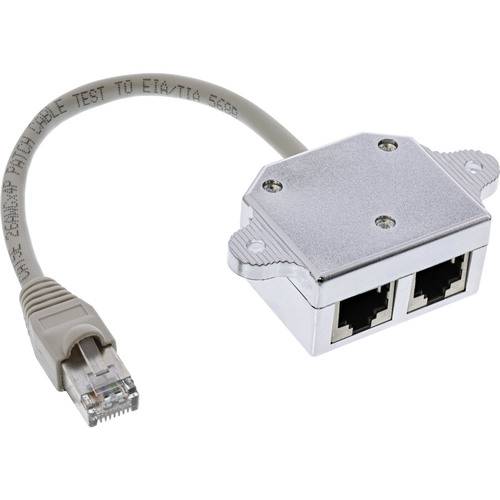 Ethernet-Kabel-Splitter mit zwei Ausgängen, der mehrere Netzwerkverbindungen von einer einzelnen Ethernet-Quelle ermöglicht.