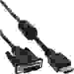 InLine® HDMI-DVI Adapterkabel, 19pol Stecker auf 18+1 Stecker, mit Ferrit, 1m Kabel HDMI zu DVI