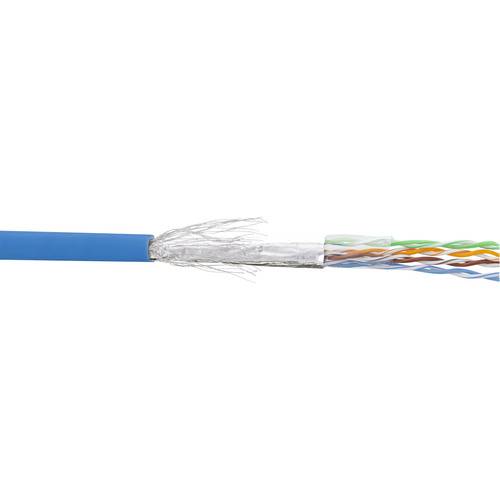 InLine® Patchkabel Cat.5e, blau, SF/UTP, AWG26, PVC, 100m Kabel Rohware/Meterware (flexible Adern)