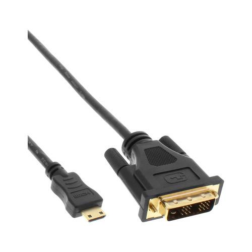 InLine® Mini-HDMI zu DVI Kabel, HDMI Stecker C zu DVI 18+1, 0,5m Kabel Adapter- / Konverterkabel