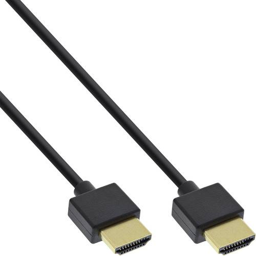 Eine Nahaufnahme von zwei HDMI-Kabeln mit vergoldeten Steckern, die sich einander annähern, verwendet zur Übertragung von hochauflösenden Video- und Audiosignalen.