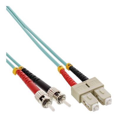 InLine® LWL Duplex Kabel, SC/ST, 50/125µm, OM3, 0,5m Kabel Patchkabel LWL