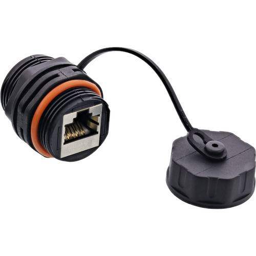 InLine® Patchkabelkupplung, RJ45 Cat.6A, IP68, für Industrie, mit Staubkappe Adapter / Konverter /