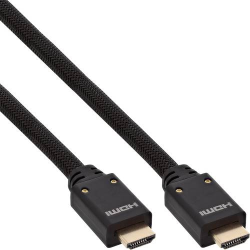Zwei schwarze HDMI-Kabel mit vergoldeten Steckern, nebeneinander, vor weißem Hintergrund.