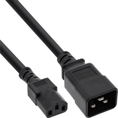 InLine® Netz Adapterkabel, IEC 60320 C20 auf C13, max.10A, 2m Kabel Stromkabel extern